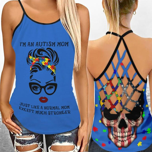 Autism Mom Strong And Proud – Hollow Tank Top