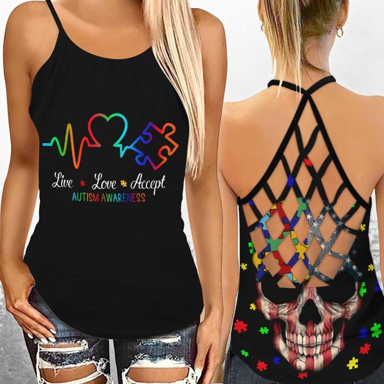 Autism Live Love Accept – Hollow Tank Top