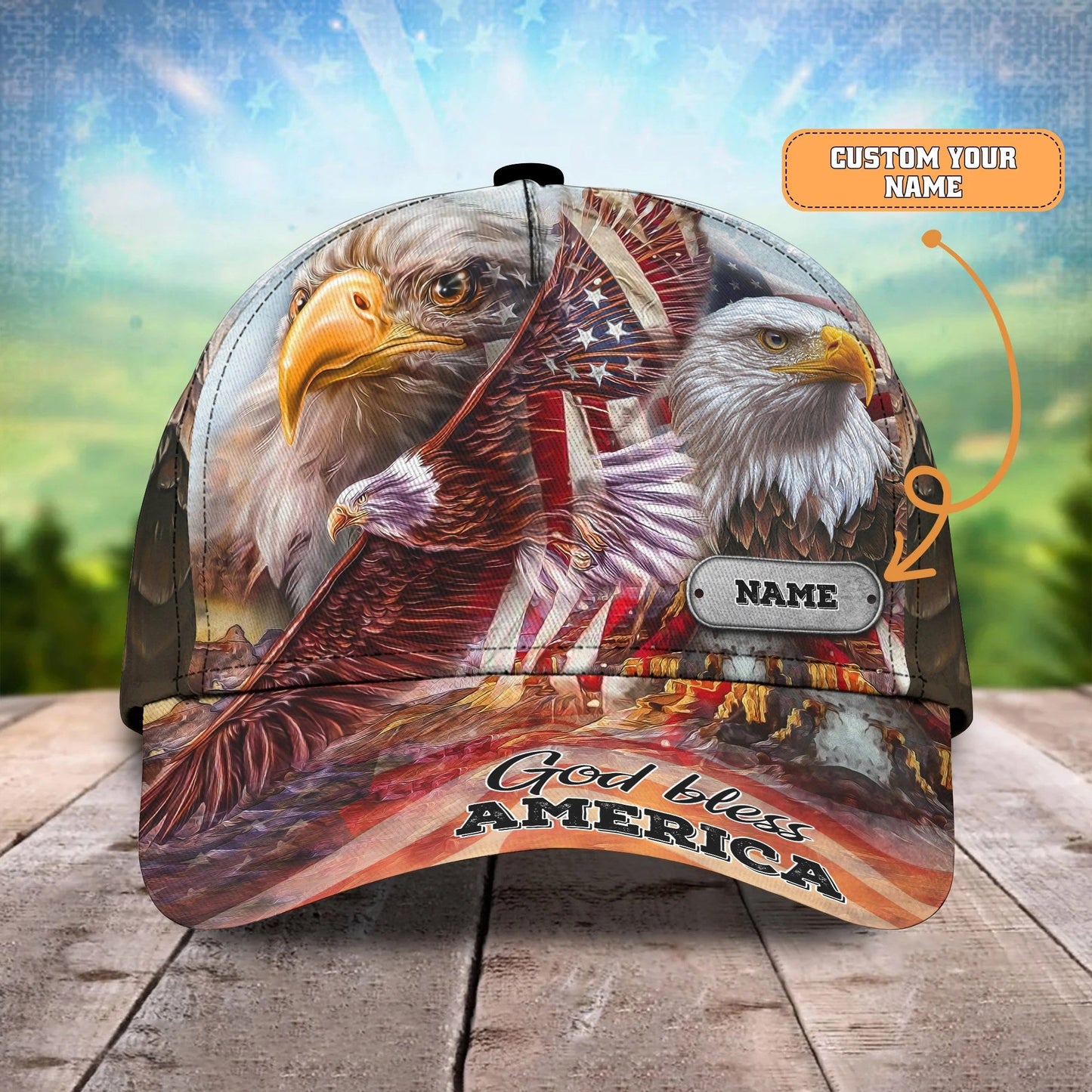 Eagle God Bless America Personalized – Classic Cap