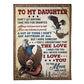 Eagle I Love You Daughter Gift 50 x 60 Inch Flannel Blanket For Cozy Bedroom And Sofa Decor