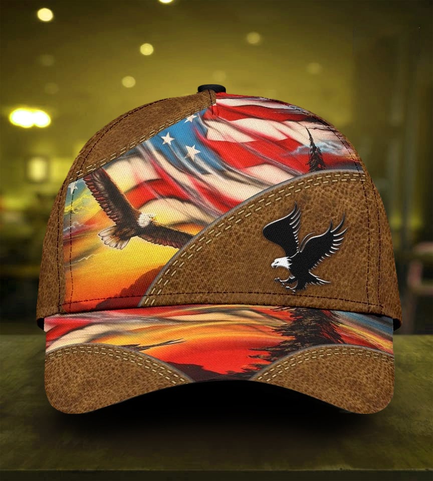 Eagle Love American Leather Pattern – Classic Cap