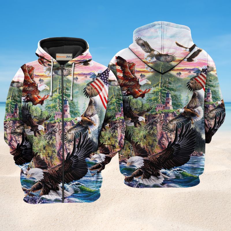 Eagle Spirit Of America Art – 3D Hoodie