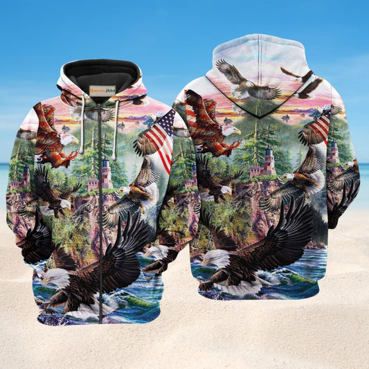 Eagle Spirit Of America Art – 3D Hoodie