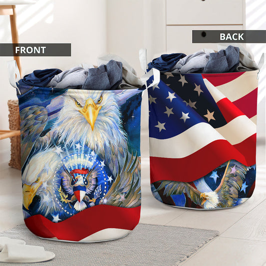 Eagle American flag cool style - Laundry basket - LAUB04TNH230222-Owls Matrix