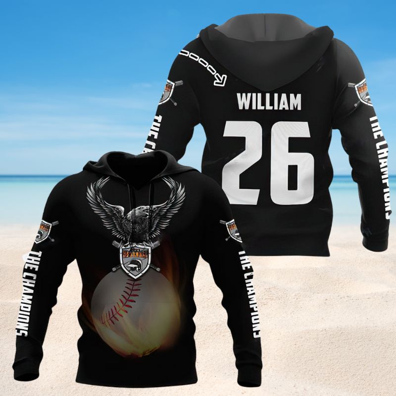 Eagle Baseball Custom Art – 3D Hoodie