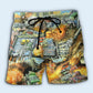 Vintage Earthquake Graphic Style - Beach Short