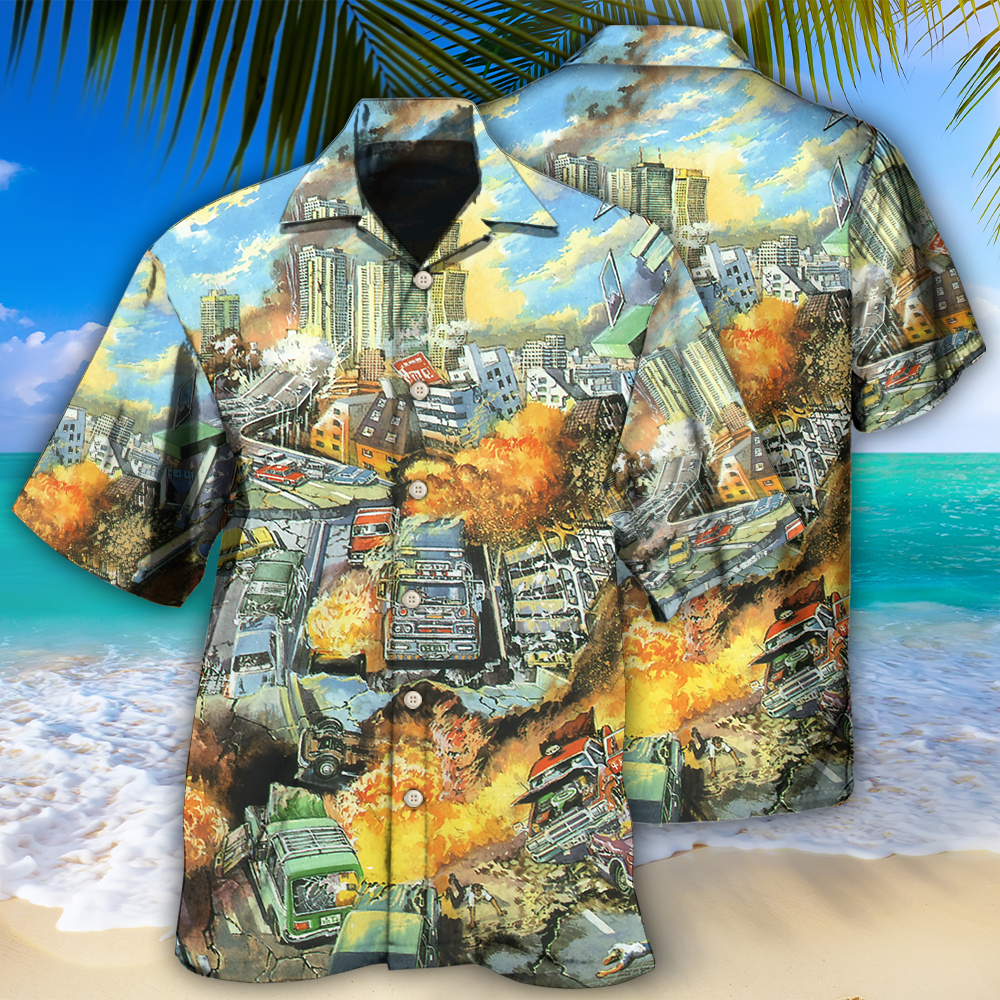 Earthquake Vintage Retro Style – Hawaiian Shirt