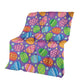 Colorful Easter Egg Pattern 50 x 60 Inch Flannel Blanket For Cozy Bedroom And Sofa Decor