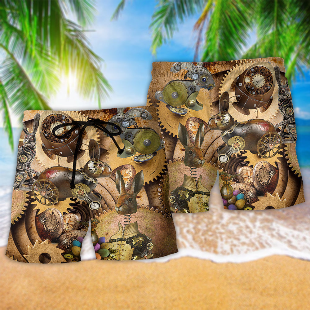 Steampunk Easter Rabbit Art – Beach Short