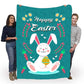 Easter Happy Bunny 50 x 60 Inch Flannel Blanket For Cozy Bedroom And Sofa Decor