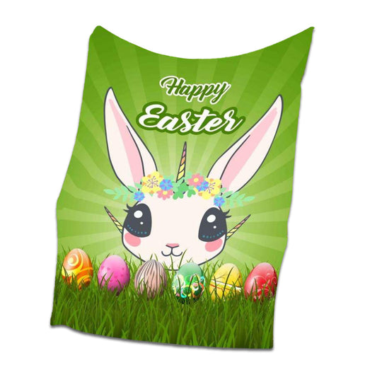 Easter Unicorn Easter 50 x 60 Inch Flannel Blanket For Cozy Bedroom And Sofa Decor