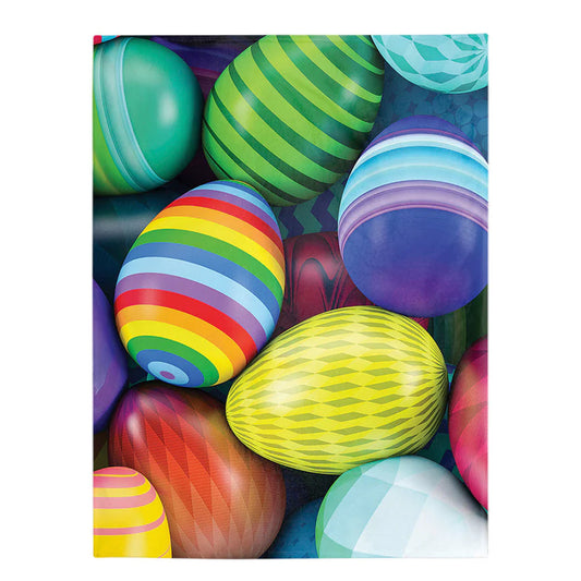 Colorful Easter Egg Pattern 50 x 60 Inch Flannel Blanket For Cozy Bedroom And Sofa Decor
