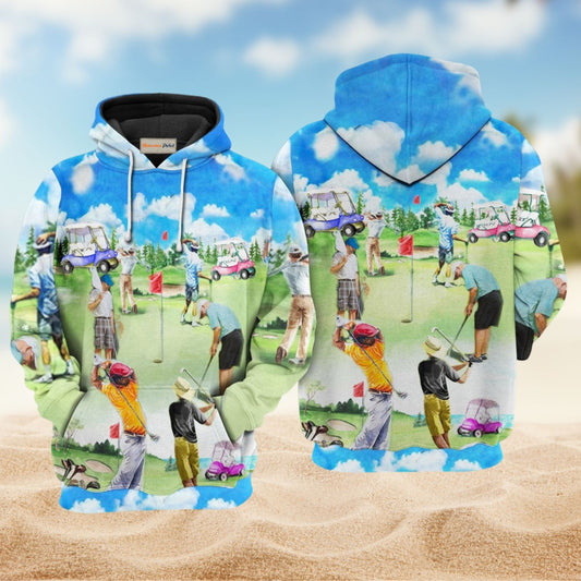 Eat Sleep Golf Repeat Style - 3D Hoodie