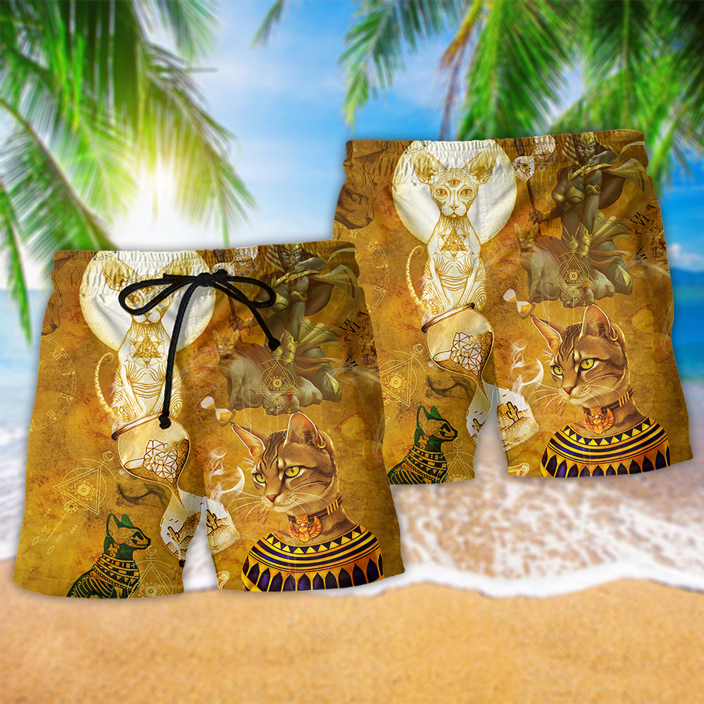 Egyptian Cat Mythic Art Style – Beach Short