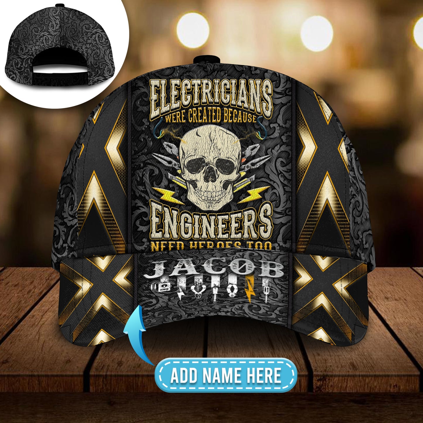 Electrician Skull Personalized – Classic Cap