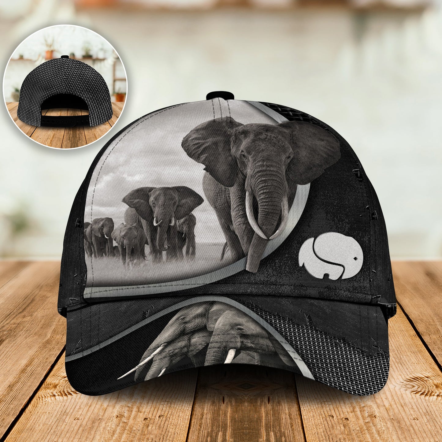 Elephant Black And White Style – Classic Cap
