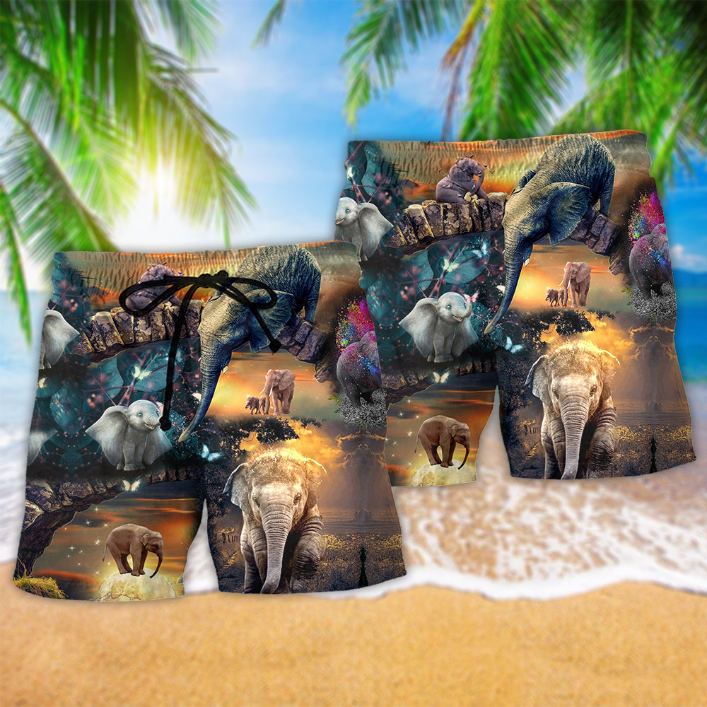 Wild And Free Elephant – Beach Short
