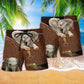 Elephant Leather Texture Bold Art Style – Beach Short