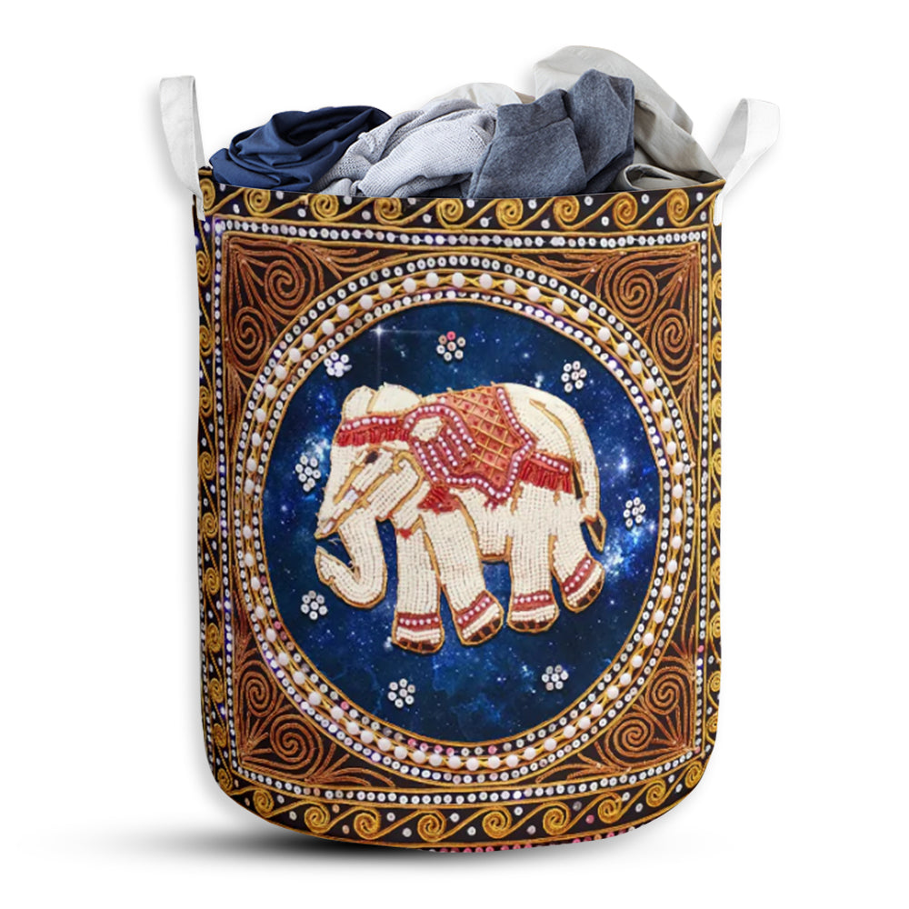 Elephant Floral Diamond - Laundry Basket - Owls Matrix LTD