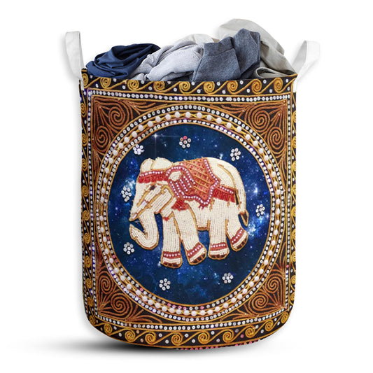 Elephant Floral Diamond - Laundry Basket - Owls Matrix LTD