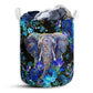 Elephant Flower Purple - Laundry Basket - Owls Matrix LTD