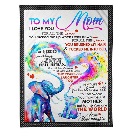 Elephant Endless Family Love 50 x 60 Inch Flannel Blanket For Cozy Bedroom And Sofa Decor