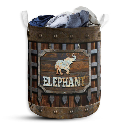 S: 17.72”x13.78” (45x35 cm) Elephant Iron Vintage - Laundry Basket - Owls Matrix LTD