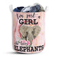 S: 17.72”x13.78” (45x35 cm) Elephant Just A Girl - Laundry Basket - Owls Matrix LTD