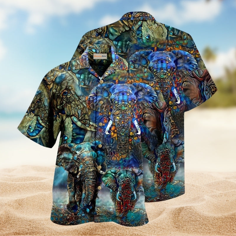 Elephant Love Forest Color Limited Edition – Hawaiian Shirt