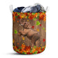 S: 17.72”x13.78” (45x35 cm) Elephant Maple Leaves - Laundry Basket - Owls Matrix LTD