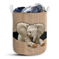 S: 17.72”x13.78” (45x35 cm) Elephant Rope Line - Laundry Basket - Owls Matrix LTD
