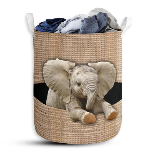 S: 17.72”x13.78” (45x35 cm) Elephant Rope Line - Laundry Basket - Owls Matrix LTD