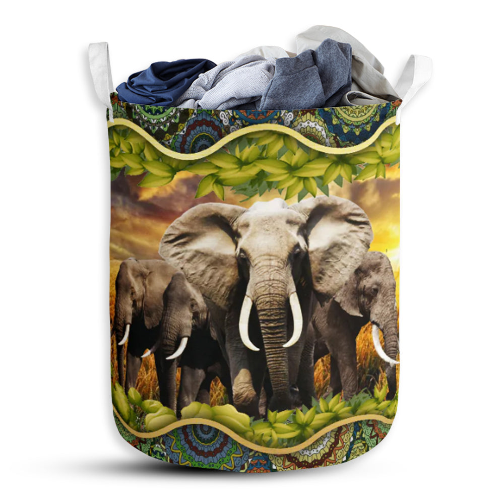 S: 17.72”x13.78” (45x35 cm) Elephant Sunflower - Laundry Basket - Owls Matrix LTD