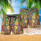Colorful Elephant Artistic Style - Beach Short