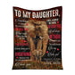 Elephant To My Daughter Breathing I Love You 50 x 60 Inch Flannel Blanket For Cozy Bedroom And Sofa Decor