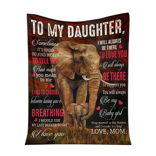 Elephant To My Daughter Breathing I Love You 50 x 60 Inch Flannel Blanket For Cozy Bedroom And Sofa Decor