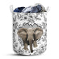 Elephant With Floral - Laundry Basket - Owls Matrix LTD