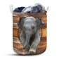 Elephant Wood Vintage - Laundry Basket - Owls Matrix LTD