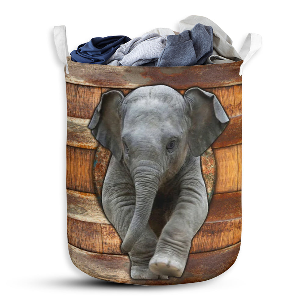 Elephant Wood Vintage - Laundry Basket - Owls Matrix LTD