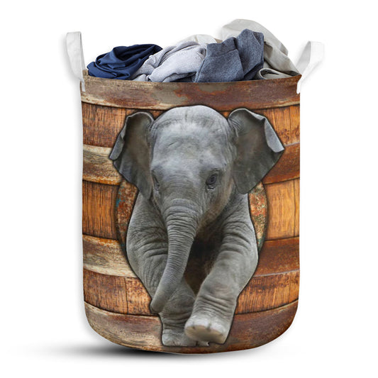 Elephant Wood Vintage - Laundry Basket - Owls Matrix LTD