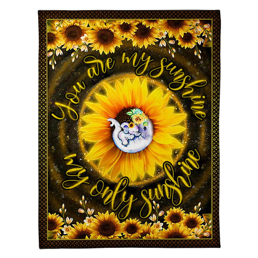 Elephant Warm Sunshine Love 50 x 60 Inch Flannel Blanket For Cozy Bedroom And Sofa Decor