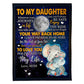 Elephant Comforting Home Message Daughter Gift 50 x 60 Inch Flannel Blanket For Cozy Bedroom And Sofa Decor
