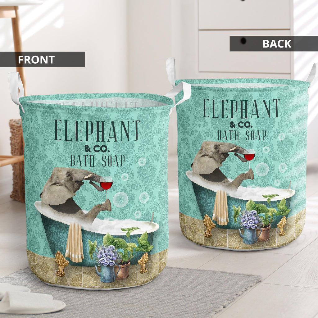 Elephant And Bath Soap - Laundry Basket - Owls Matrix LTD