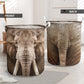 Elephant Face And Butt - Laundry Basket - Owls Matrix LTD