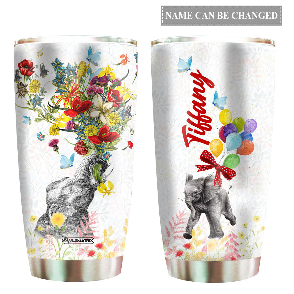 Elephant Happy Personalized 20 Oz Tumbler For Coffee Travel And Daily Use