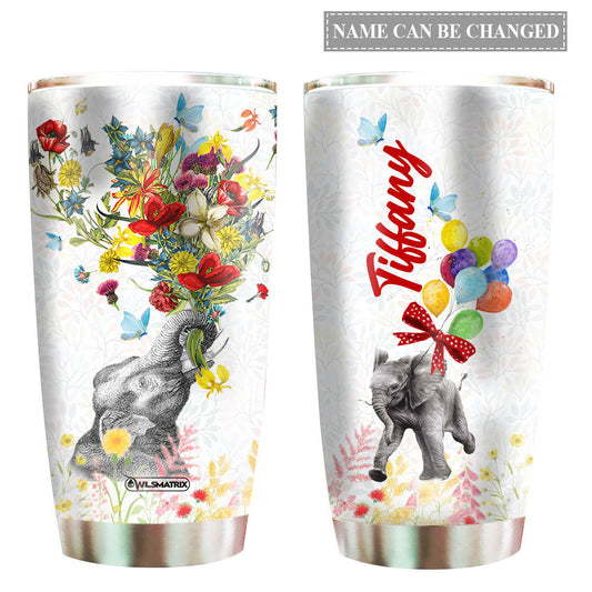 Elephant Happy Personalized 20 Oz Tumbler For Coffee Travel And Daily Use
