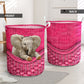 Elephant Rattan Teaxture Pink - Laundry Basket - Owls Matrix LTD