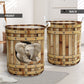 Elephant Wooden Barrel - Laundry Basket - Owls Matrix LTD