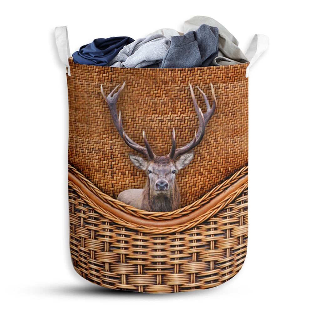 Elk Rattan Teaxture - Laundry Basket - Owls Matrix LTD