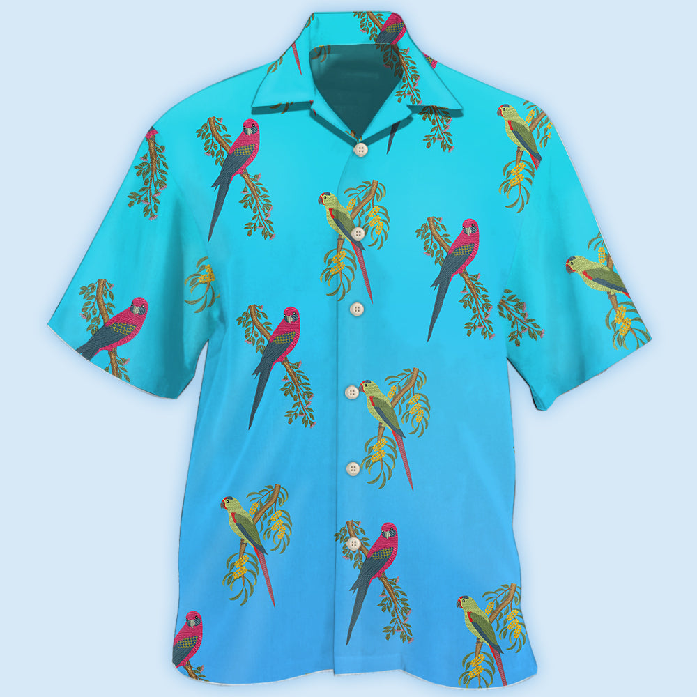 Parrot blue style - Hawaiian shirt - HAWS03QAN250322 - Owls Matrix LTD